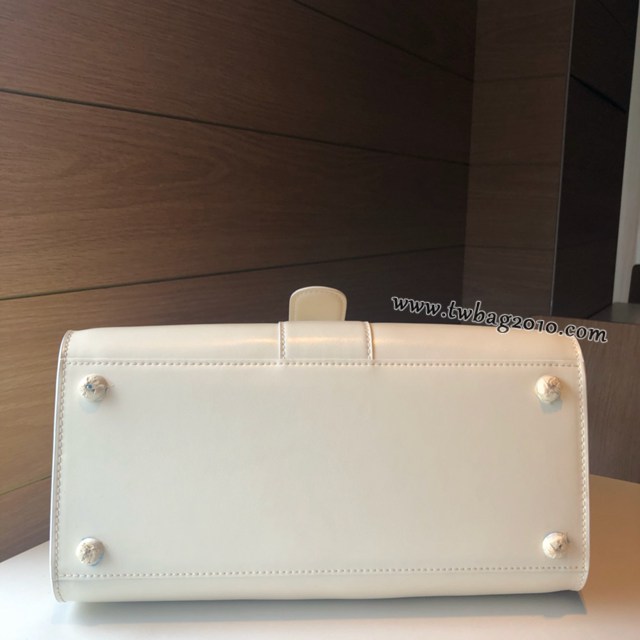 Delvaux頂級原單Brillant box皮雙環象牙白手提女包 德爾沃專櫃經典款Brillant PM包袋 bxs1068